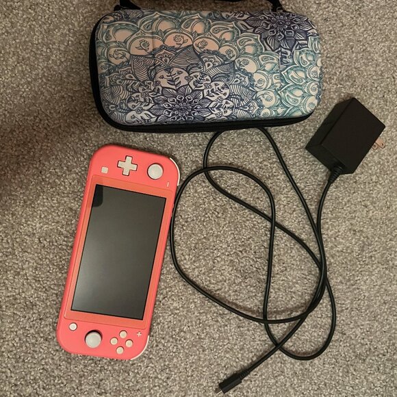 Nintendo Switch Lite Coral w/ travel case